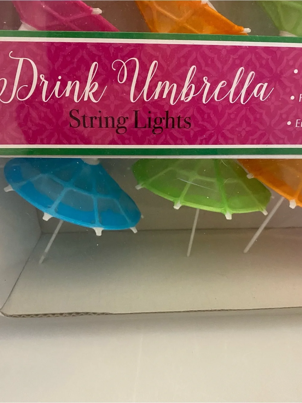 Colorful Umbrella Drink String Lights